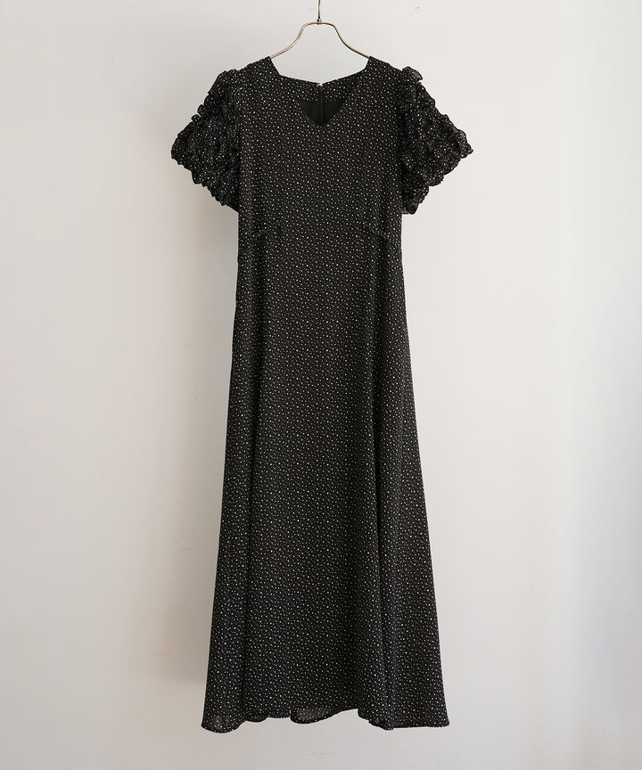 Color Dot Frill Dress