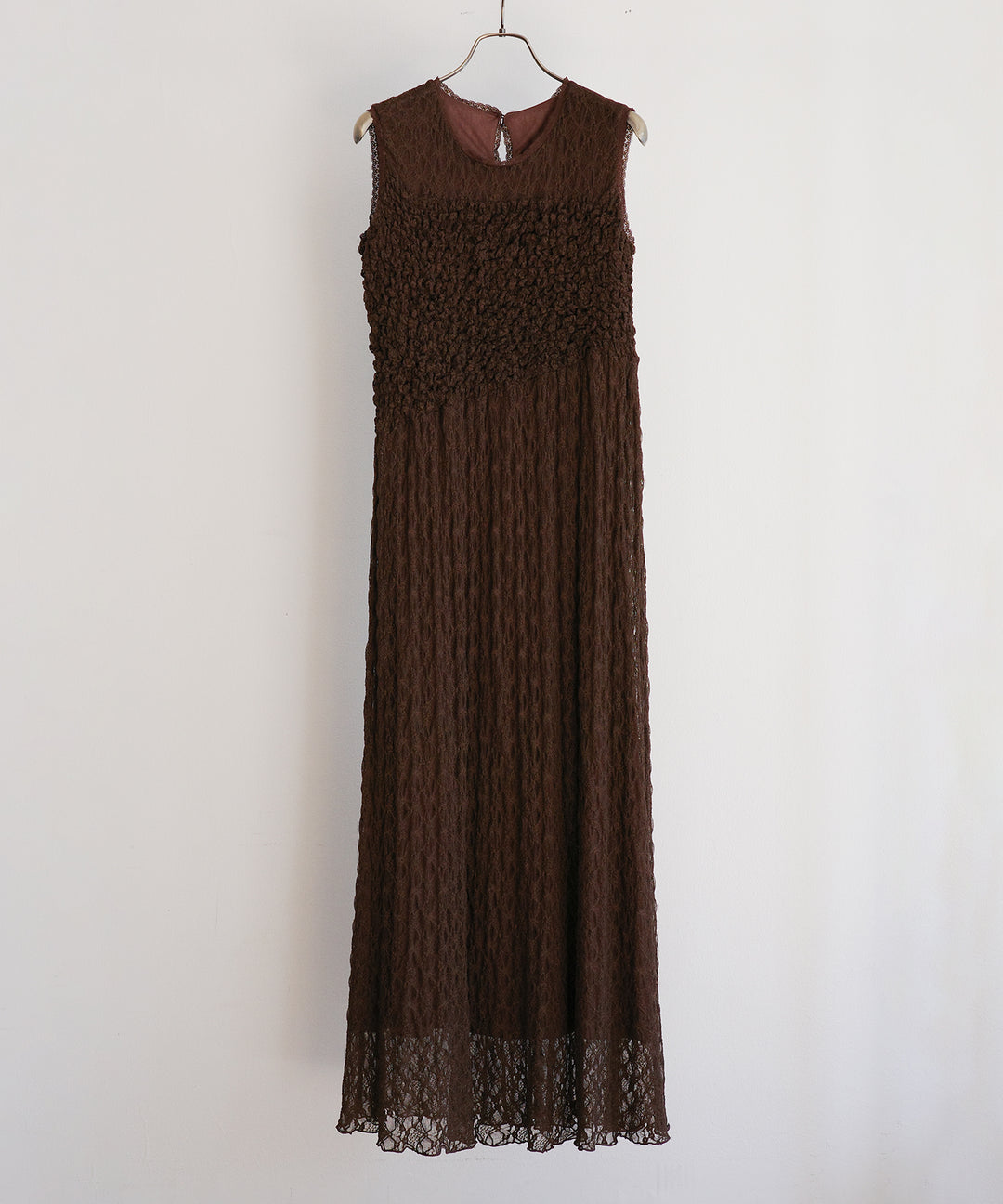 Shirring Lace Bustier Dress