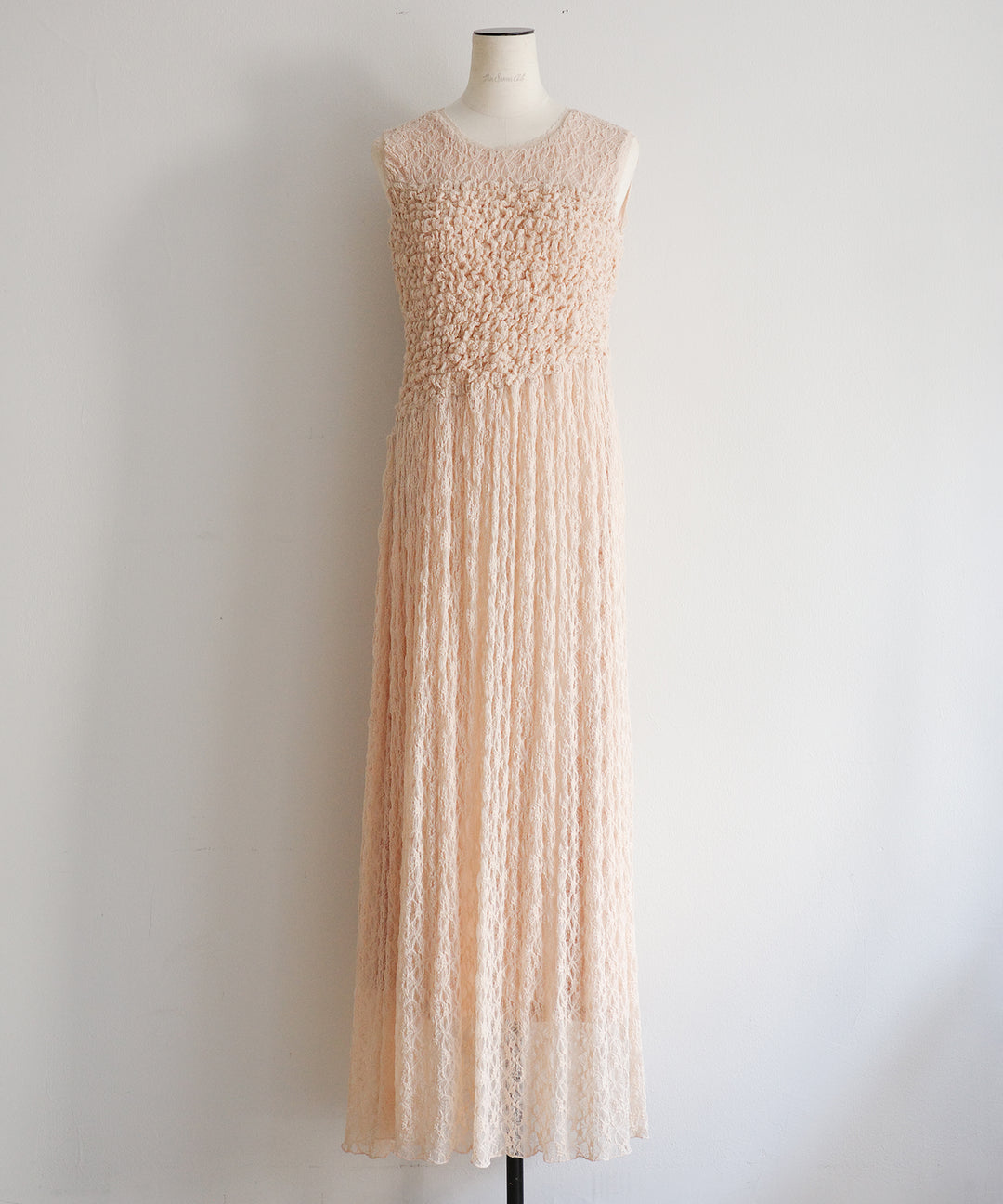 Shirring Lace Bustier Dress