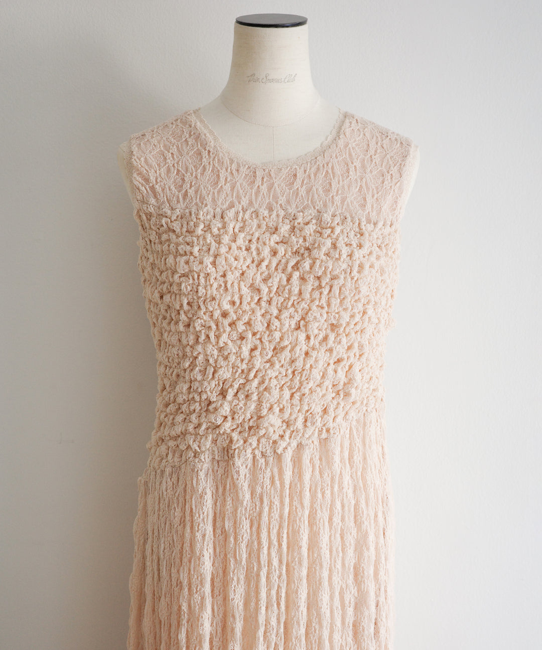 Shirring Lace Bustier Dress