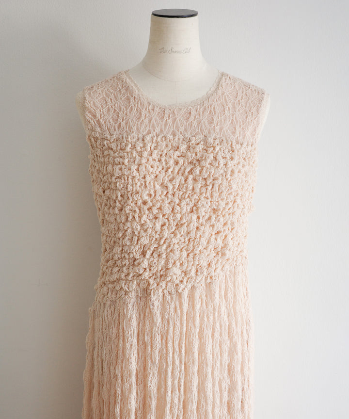Shirring Lace Bustier Dress