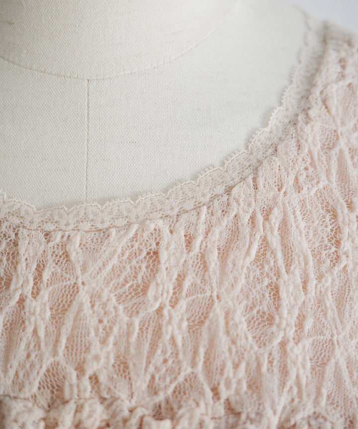 Shirring Lace Bustier Dress
