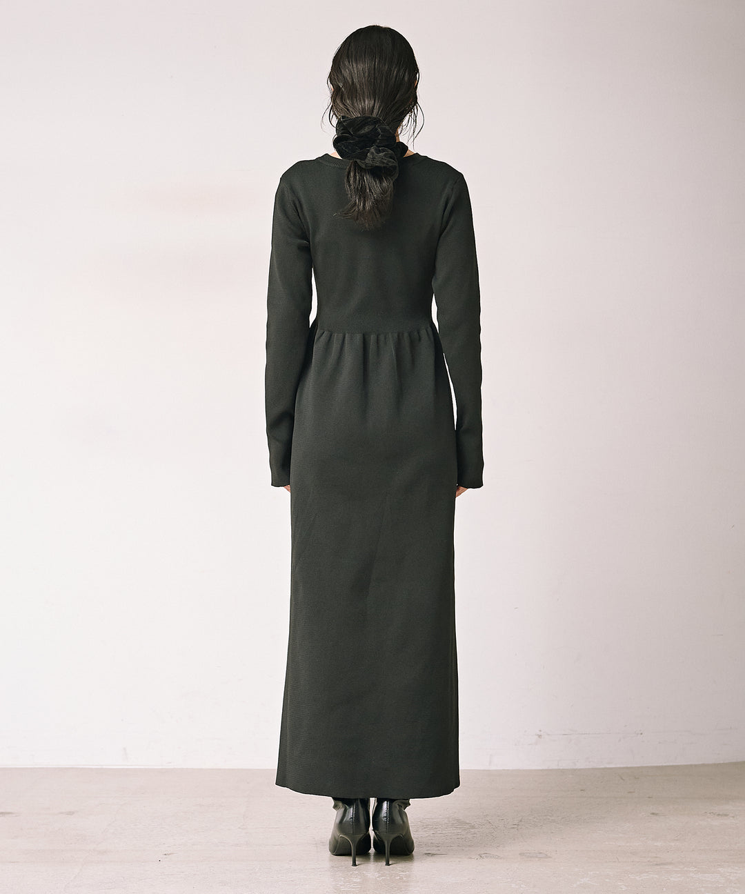 (eliuu)Tension Flare Knit Onepiece