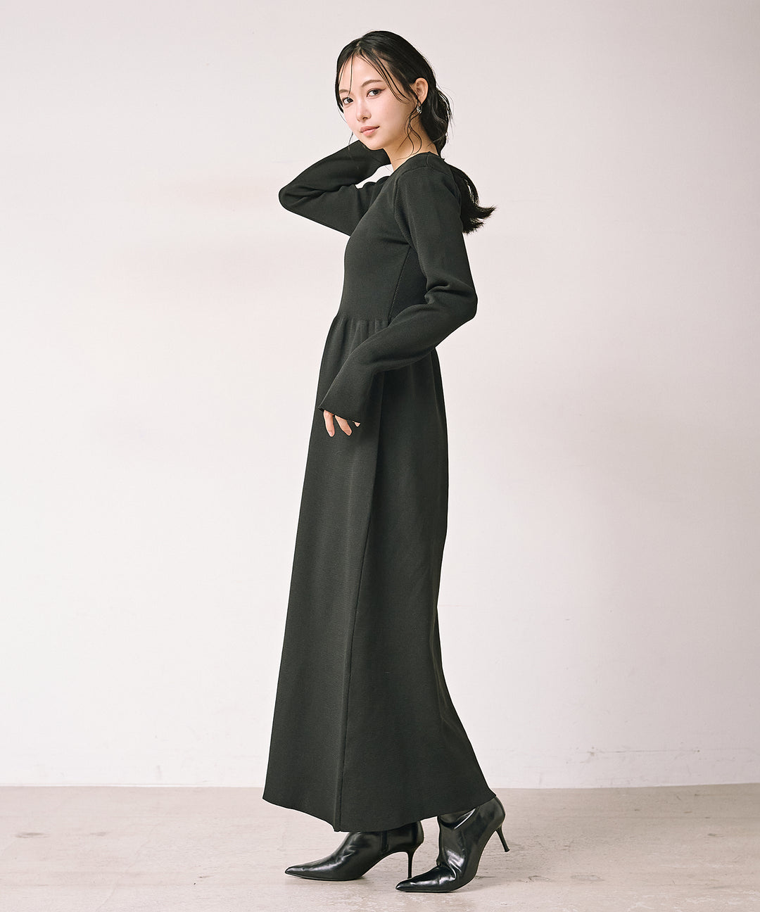 [SET]Teddy Loop C/D Knit+Tension Flare Knit Onepiece(2set)