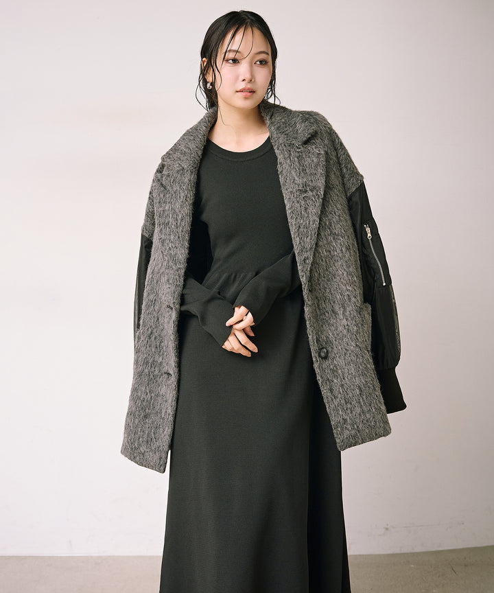 (eliuu)Tension Flare Knit Onepiece