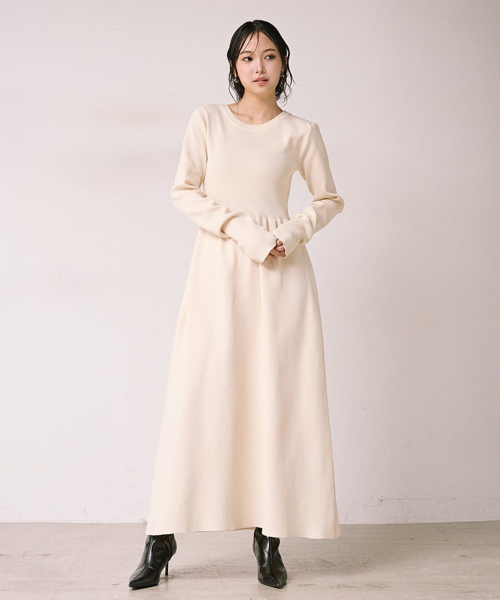 (eliuu)Tension Flare Knit Onepiece