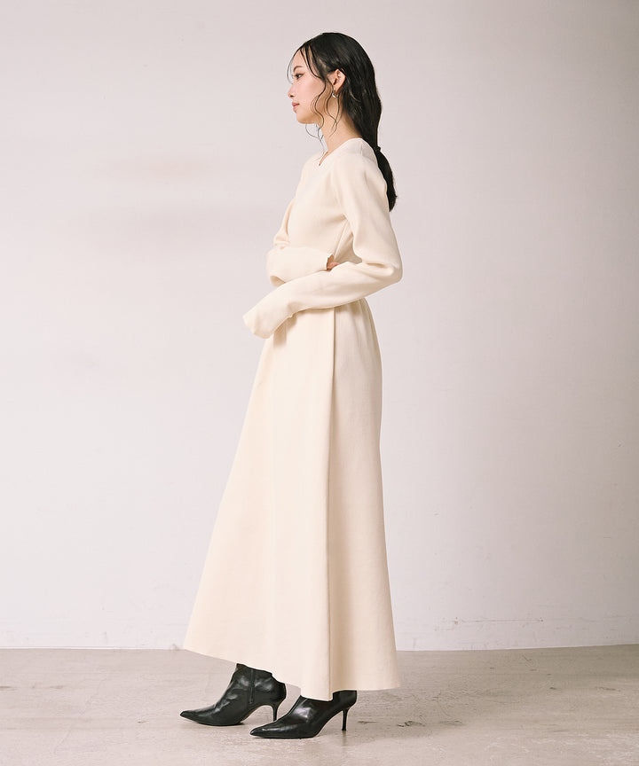 (eliuu)Tension Flare Knit Onepiece