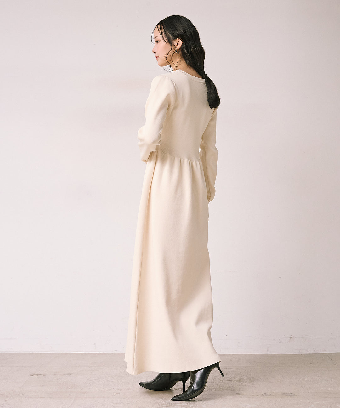 (eliuu)Tension Flare Knit Onepiece