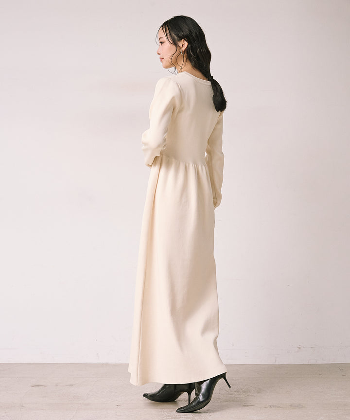 (eliuu)Tension Flare Knit Onepiece