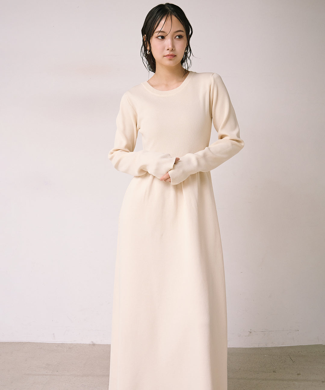 [SET]Teddy Loop C/D Knit+Tension Flare Knit Onepiece(2set)