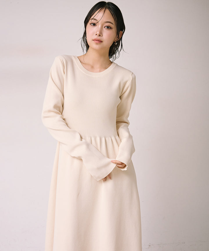 [SET]Teddy Loop C/D Knit+Tension Flare Knit Onepiece(2set)