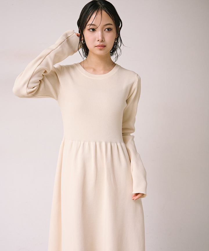 [SET]Teddy Loop C/D Knit+Tension Flare Knit Onepiece(2set)