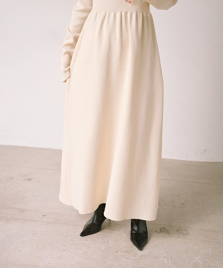 [SET]Teddy Loop C/D Knit+Tension Flare Knit Onepiece(2set)