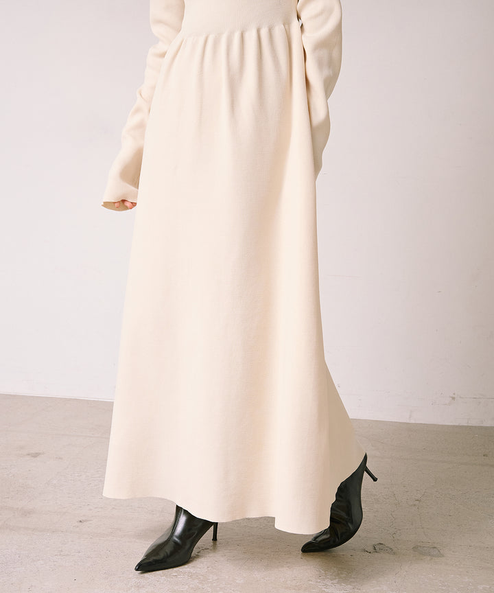 (eliuu)Tension Flare Knit Onepiece