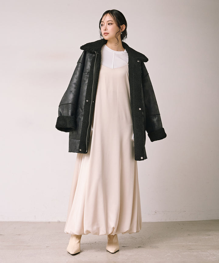 (eliuu)Luminous Satin Balloon C/A Onepiece