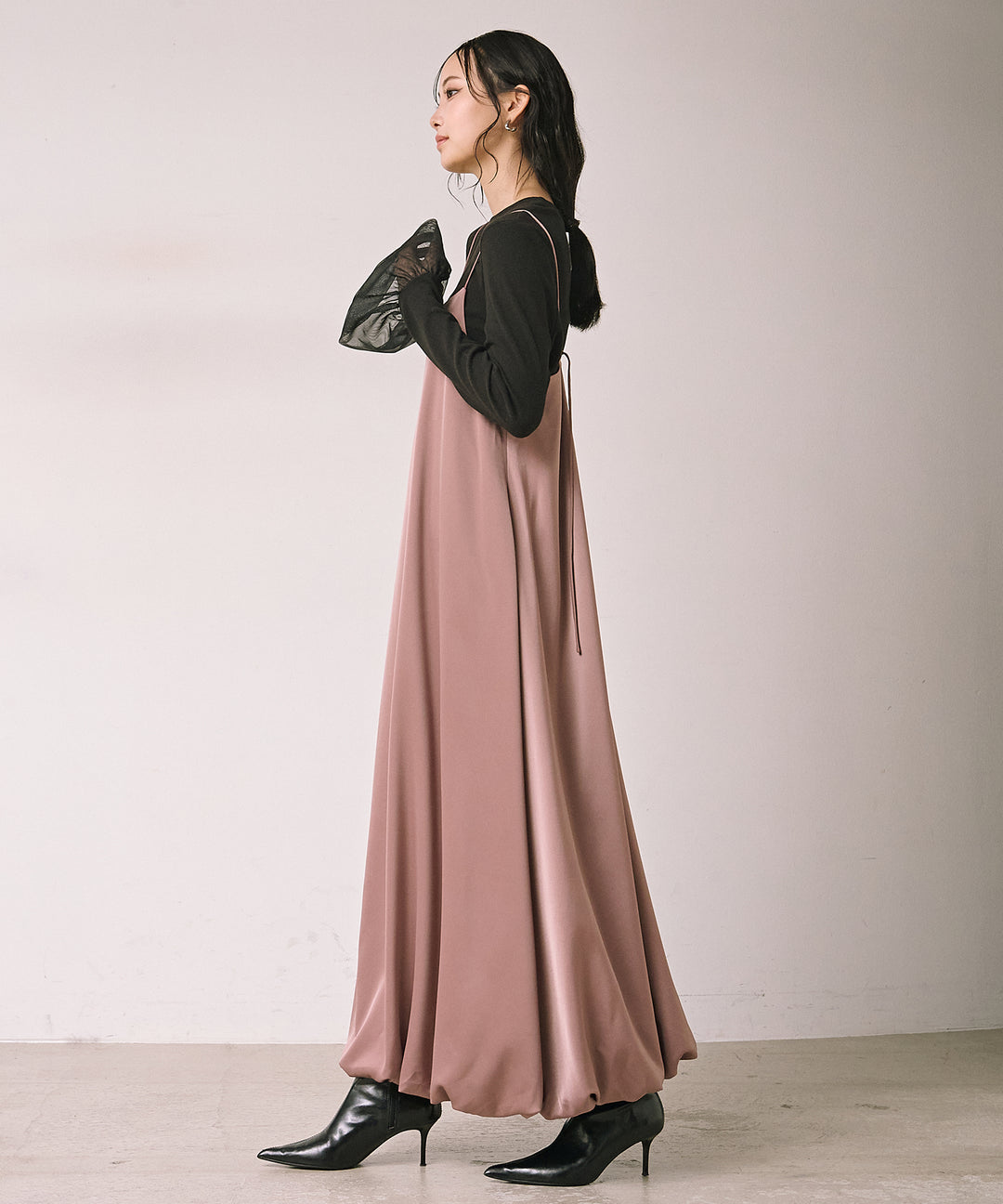 (eliuu)Luminous Satin Balloon C/A Onepiece