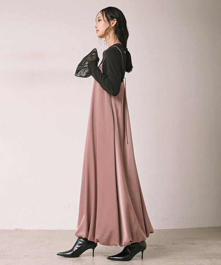 (eliuu)Luminous Satin Balloon C/A Onepiece