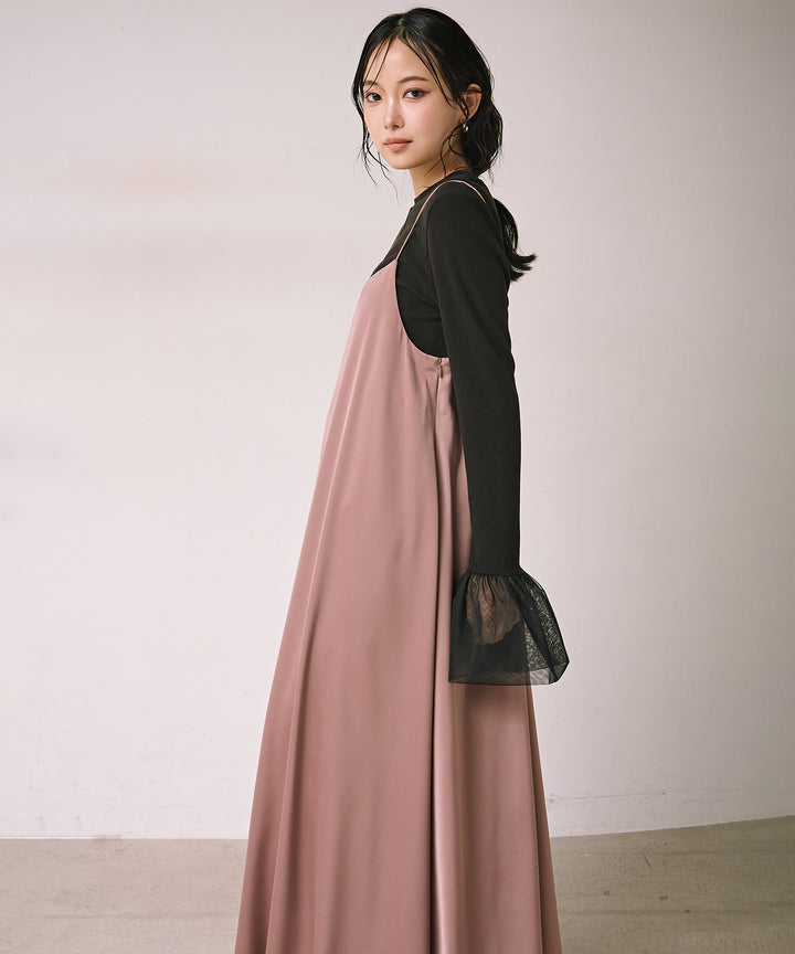 (eliuu)Luminous Satin Balloon C/A Onepiece