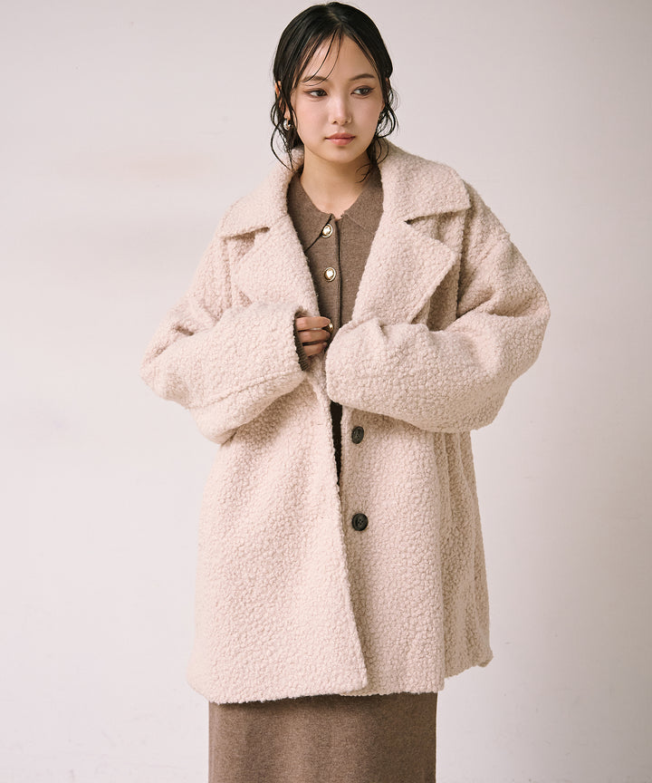 (eliuu)Loop Tweed Jacket Coat