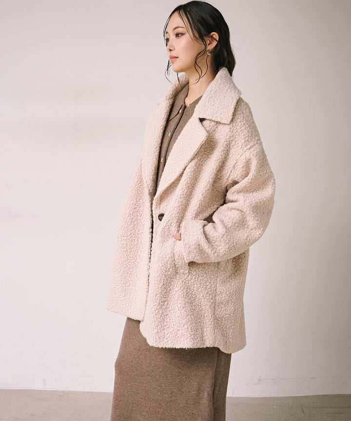 (eliuu)Loop Tweed Jacket Coat