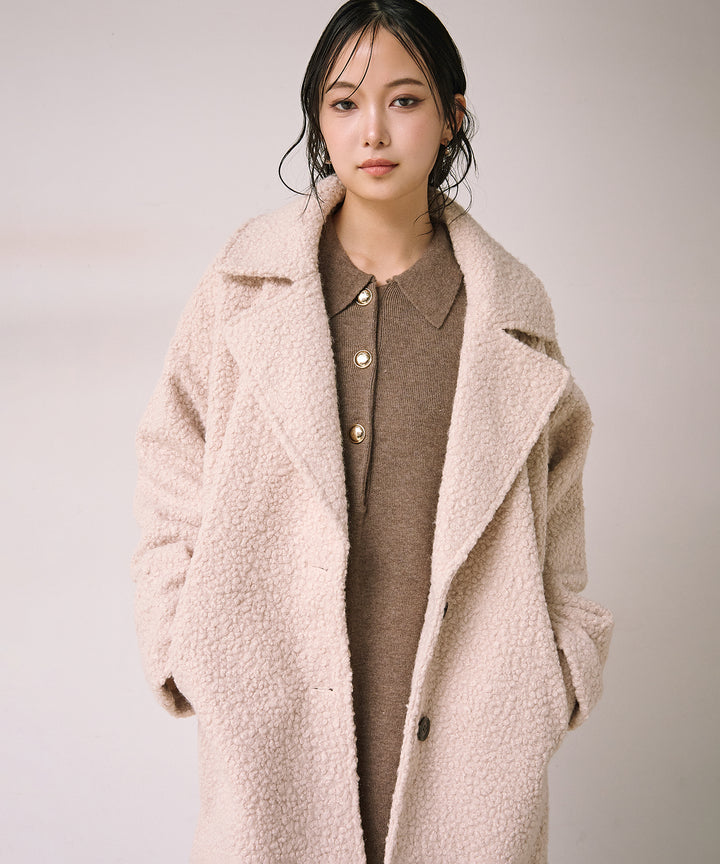 (eliuu)Loop Tweed Jacket Coat