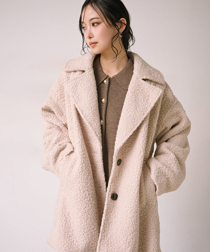 (eliuu)Loop Tweed Jacket Coat