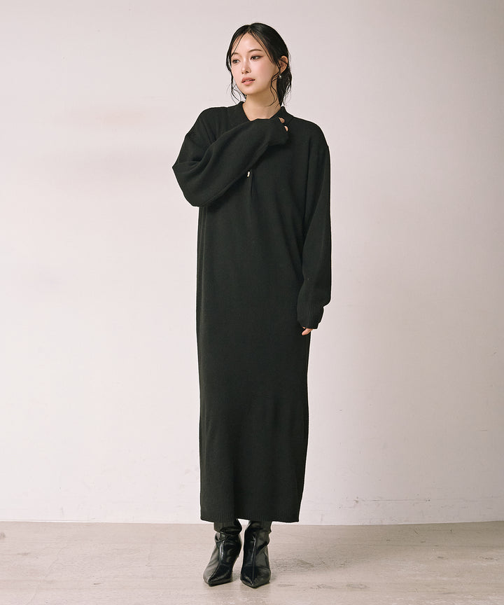 (eliuu)Polo Airy Knit Onepiece