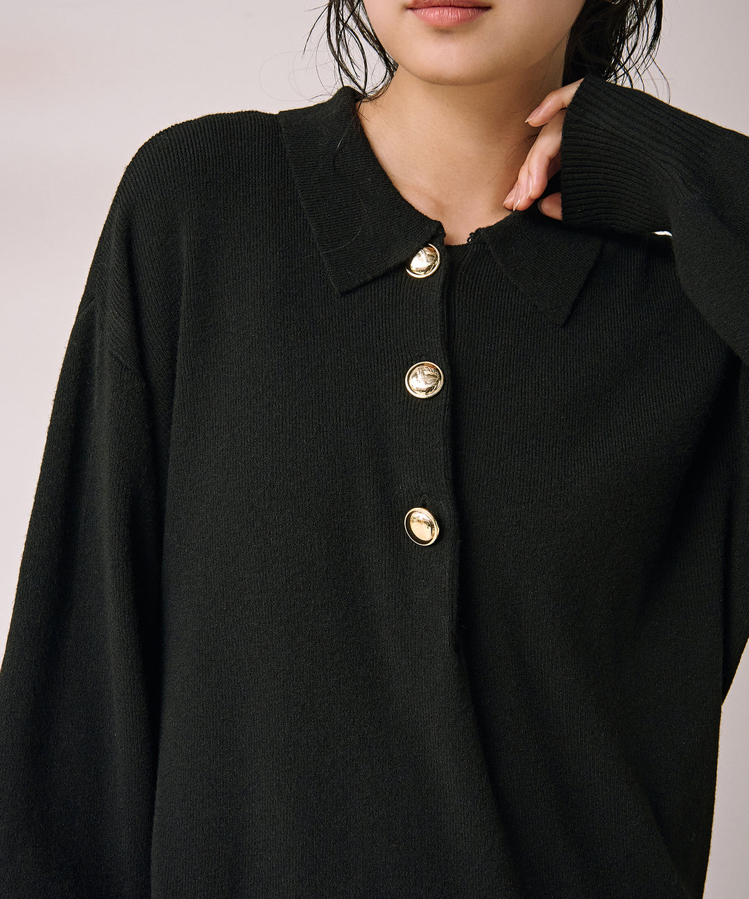 (eliuu)Polo Airy Knit Onepiece