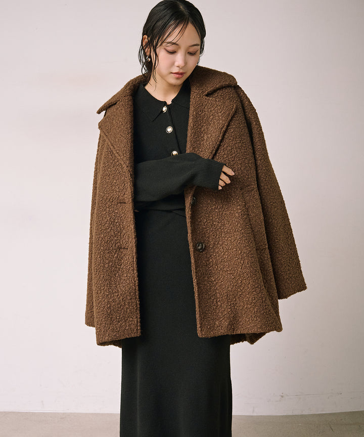 (eliuu)Loop Tweed Jacket Coat