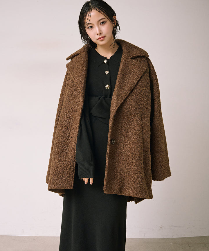 (eliuu)Loop Tweed Jacket Coat