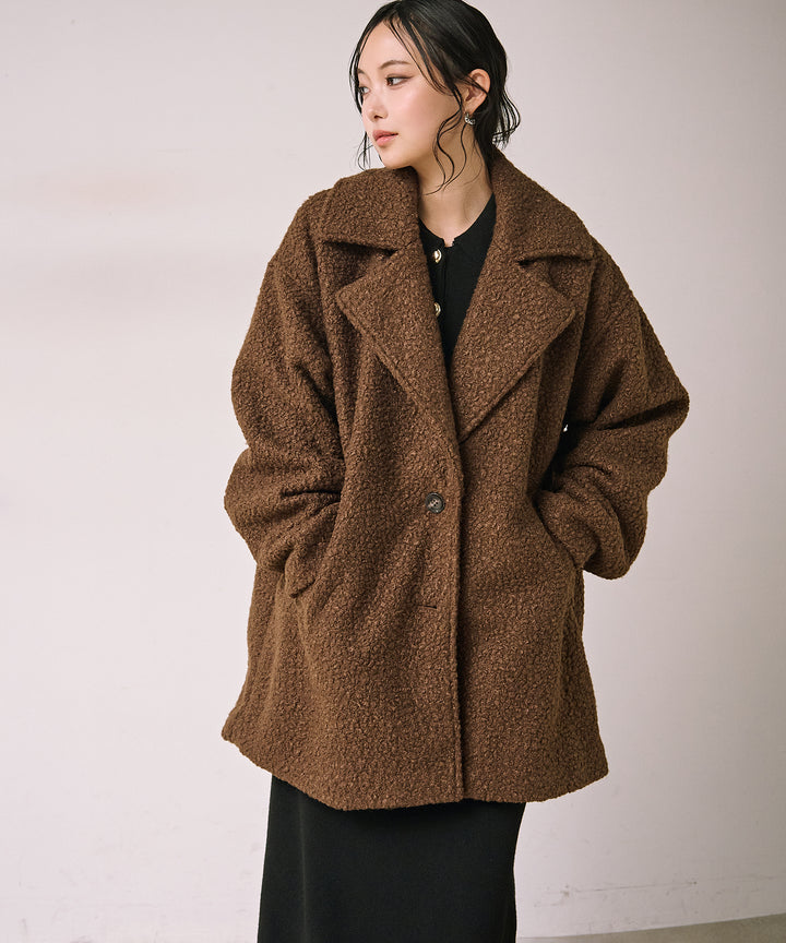 (eliuu)Loop Tweed Jacket Coat