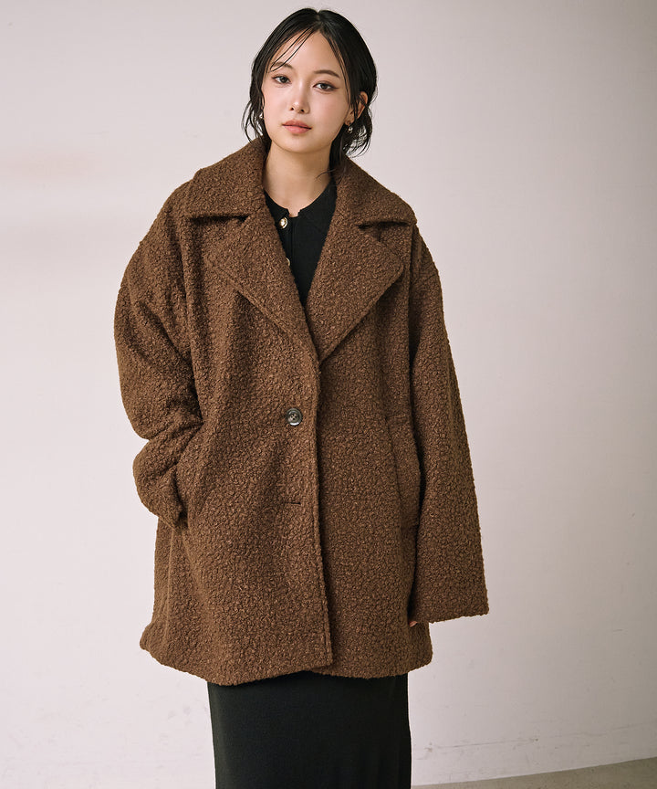 (eliuu)Loop Tweed Jacket Coat