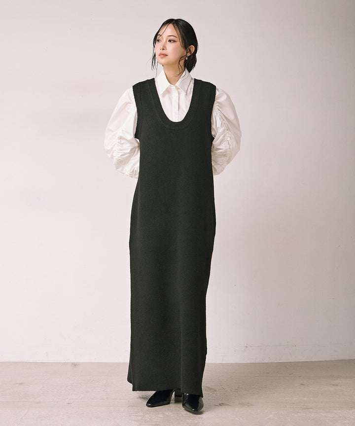 (eliuu)Knit Vest Onepiece