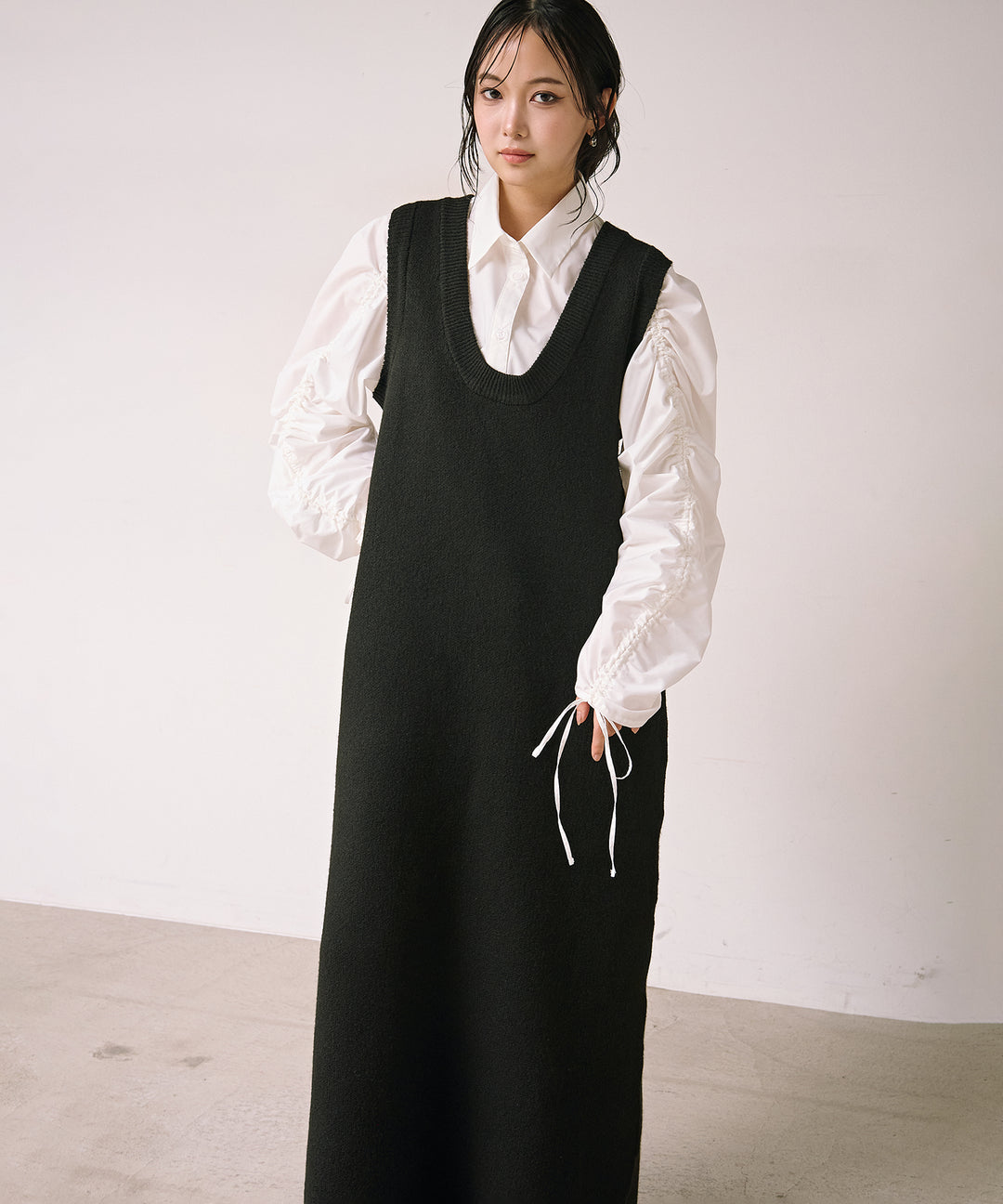 (eliuu)Knit Vest Onepiece