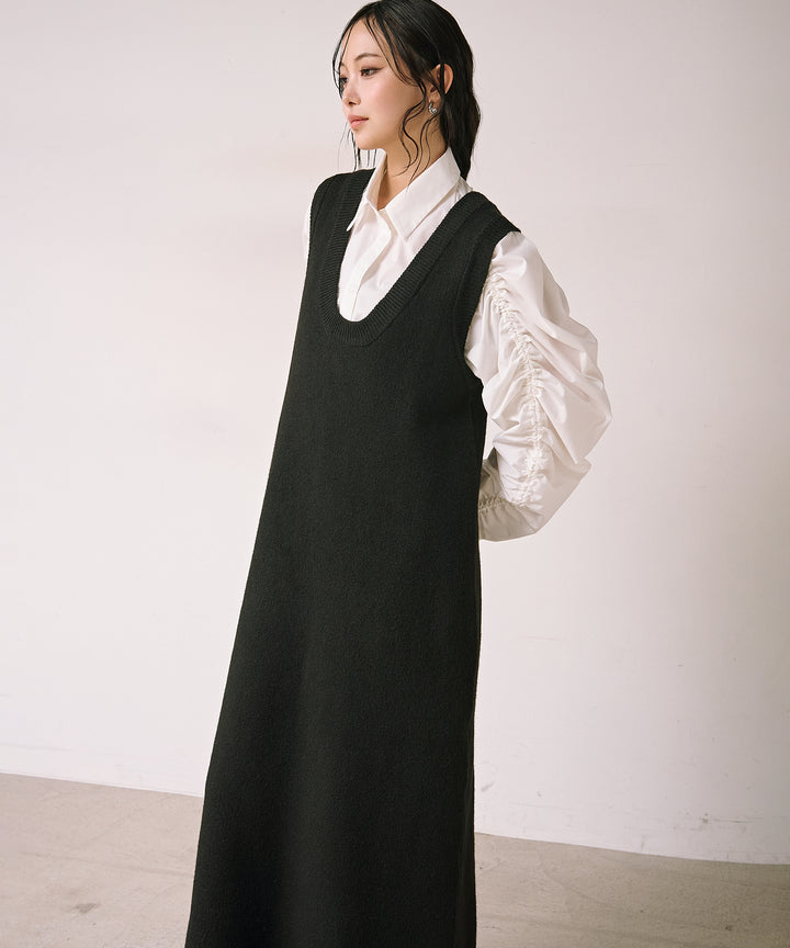 (eliuu)Knit Vest Onepiece