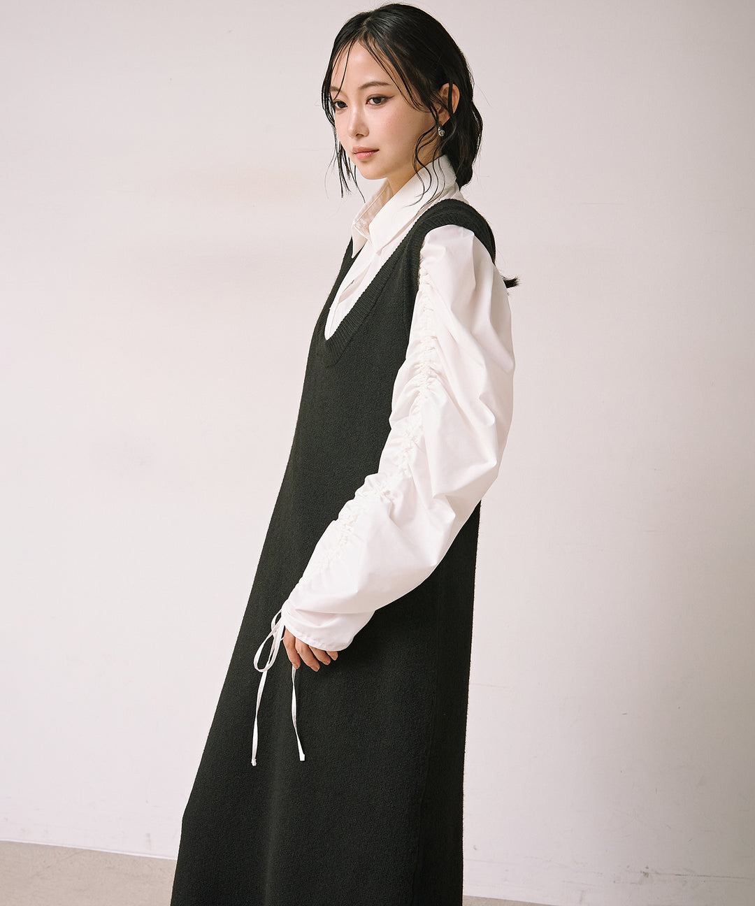 (eliuu)Draw Sleeve Shirt