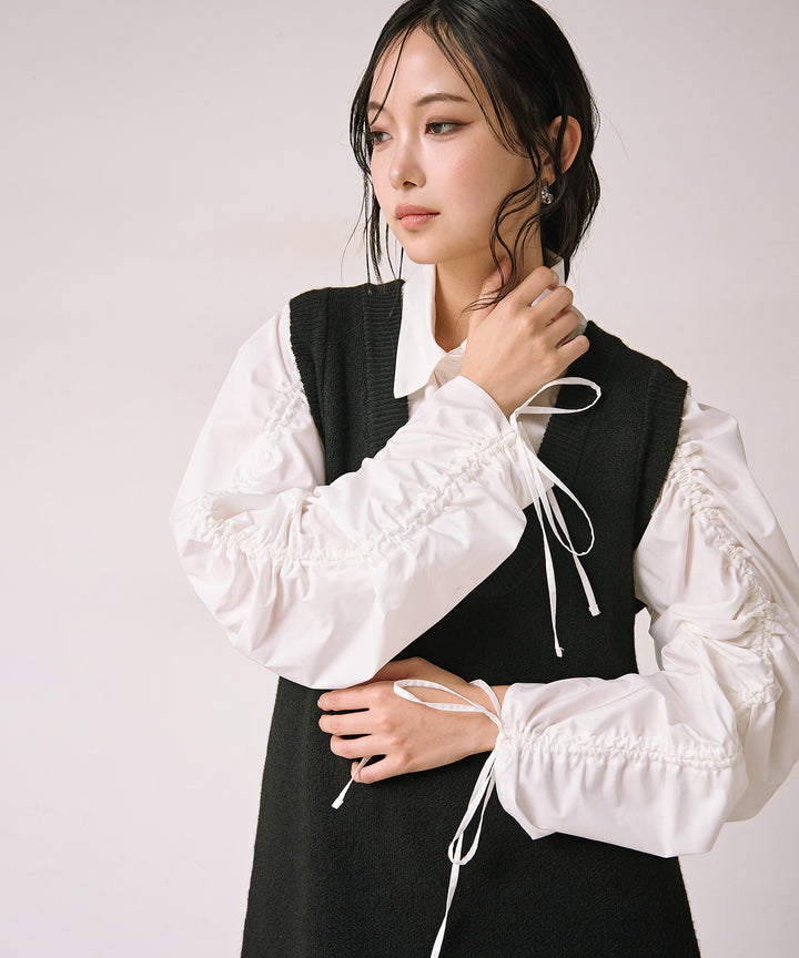 (eliuu)Draw Sleeve Shirt