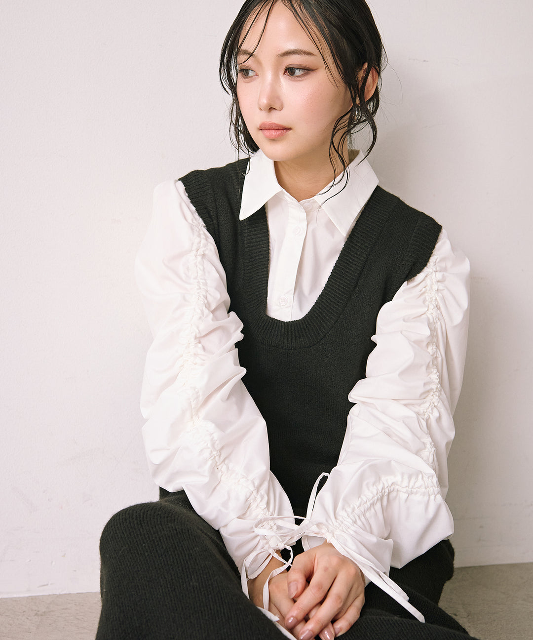 (eliuu)Knit Vest Onepiece