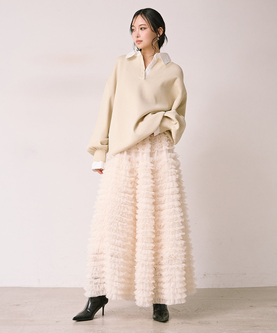 (eliuu)Verbena Pin Tulle Skirt