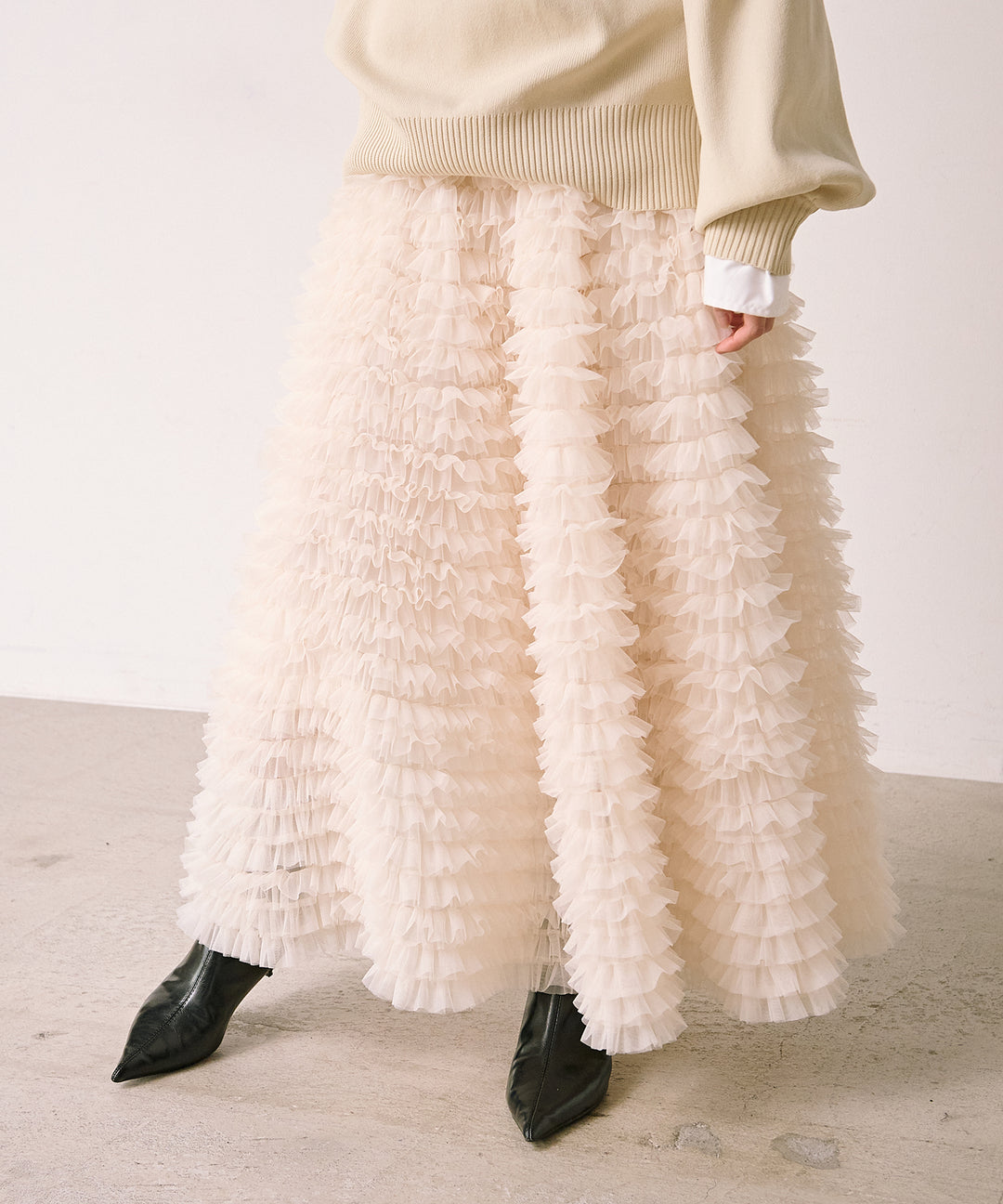 (eliuu)Verbena Pin Tulle Skirt