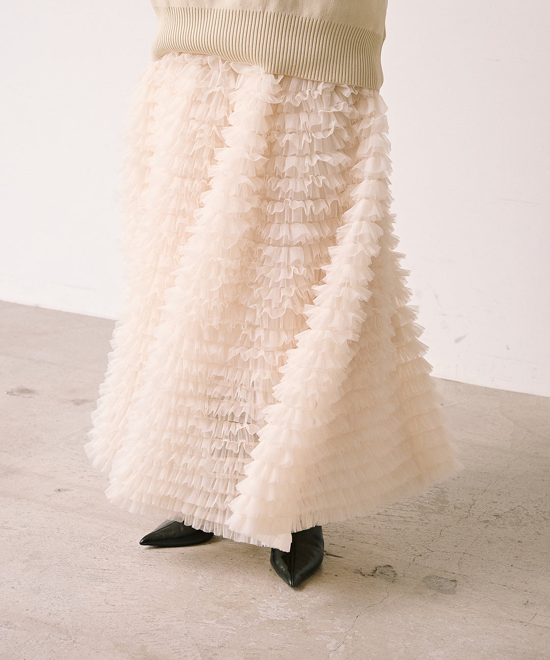 (eliuu)Verbena Pin Tulle Skirt