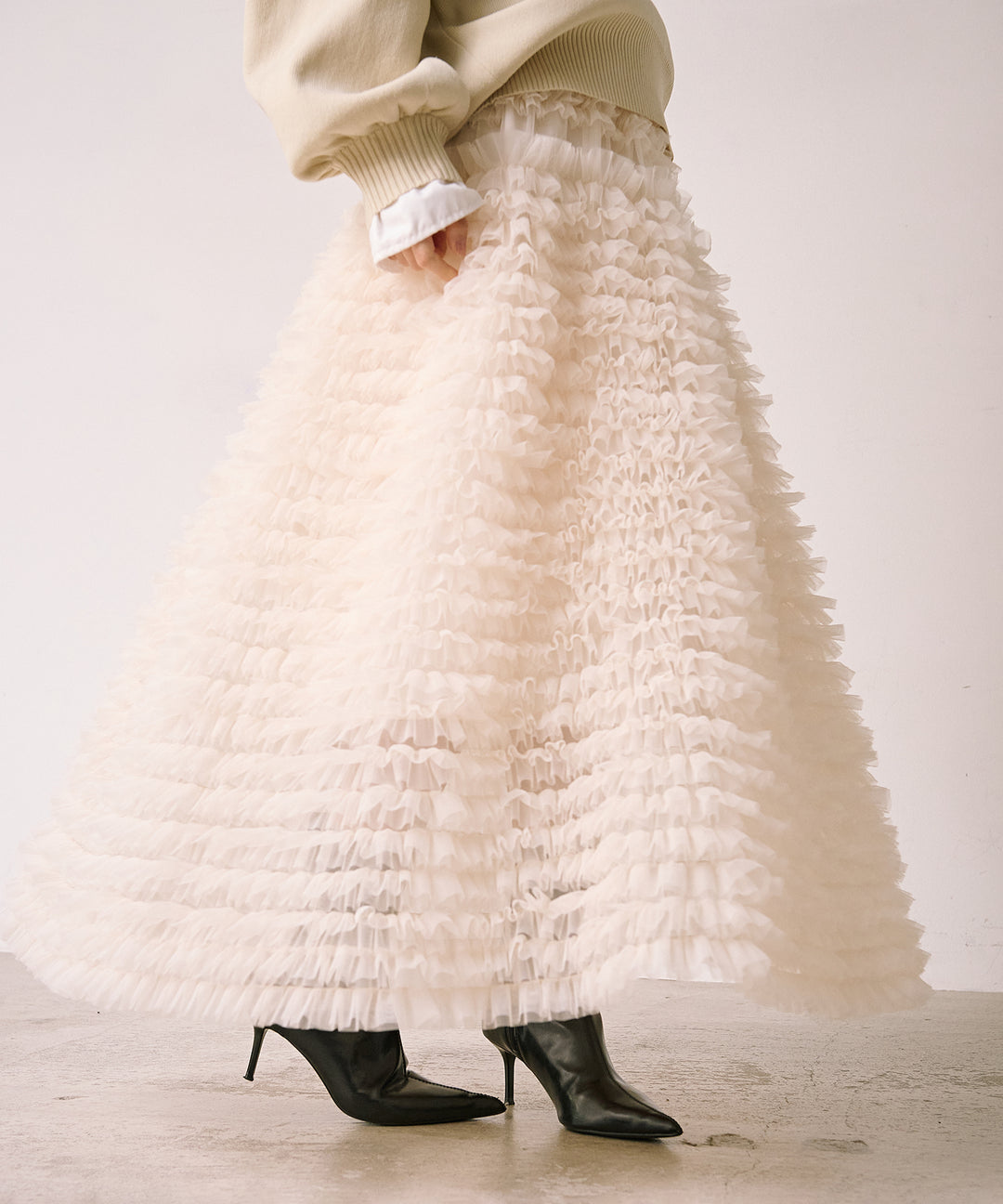 (eliuu)Verbena Pin Tulle Skirt