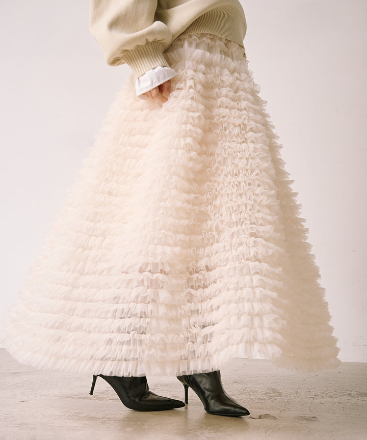 (eliuu)Verbena Pin Tulle Skirt