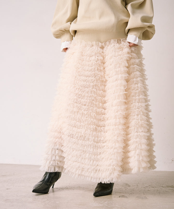 (eliuu)Verbena Pin Tulle Skirt