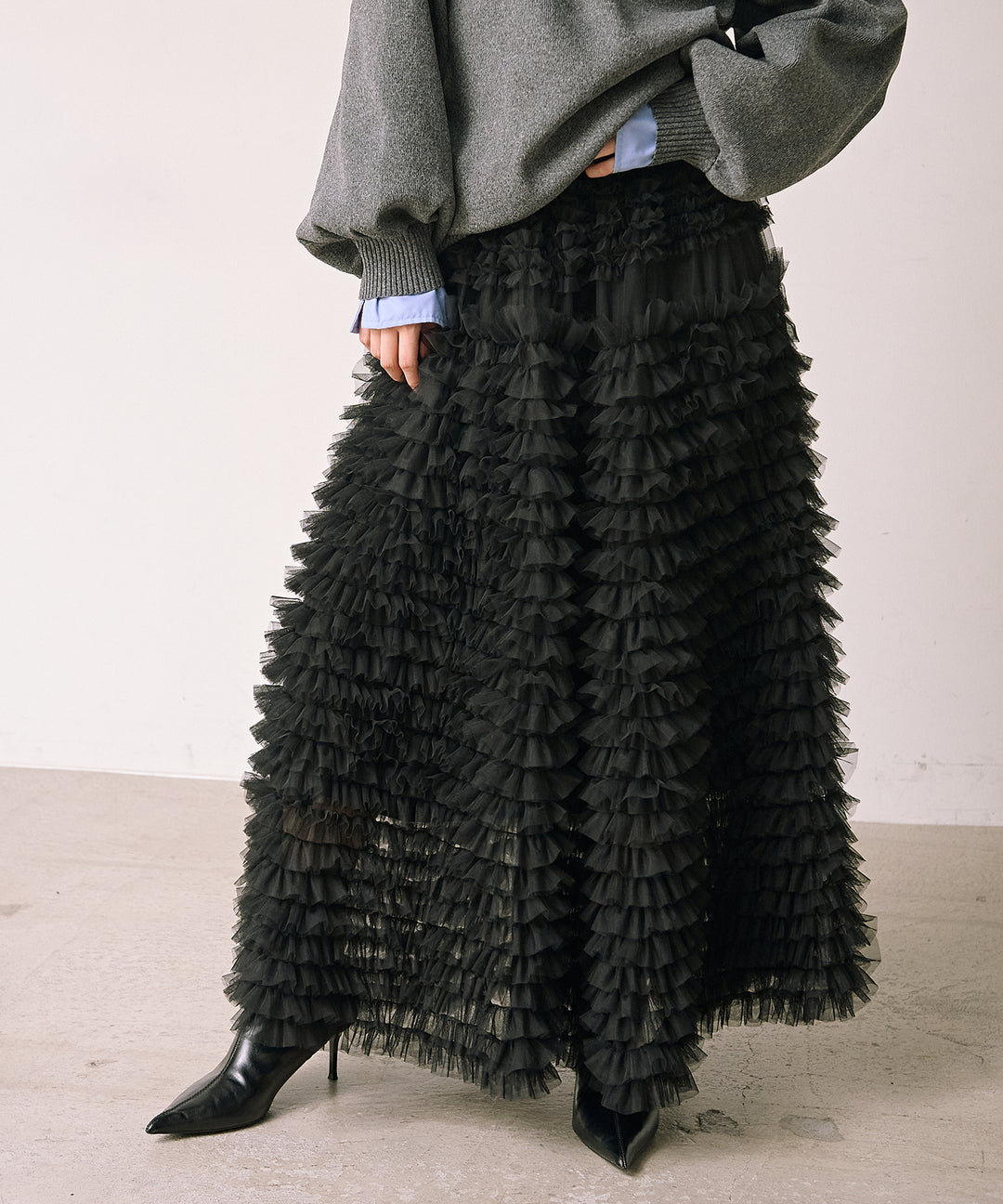 (eliuu)Verbena Pin Tulle Skirt