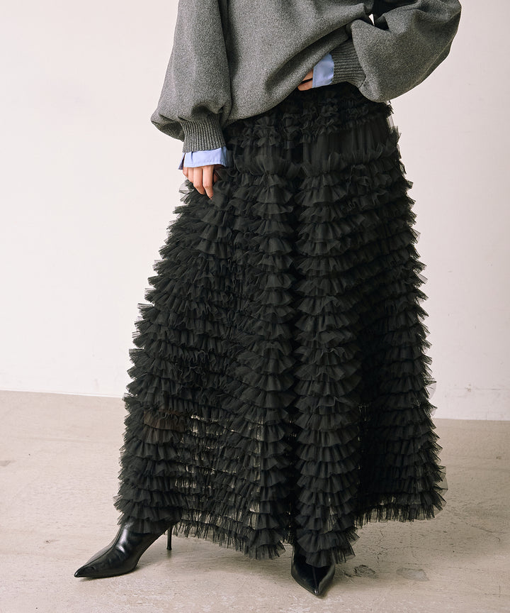 (eliuu)Verbena Pin Tulle Skirt