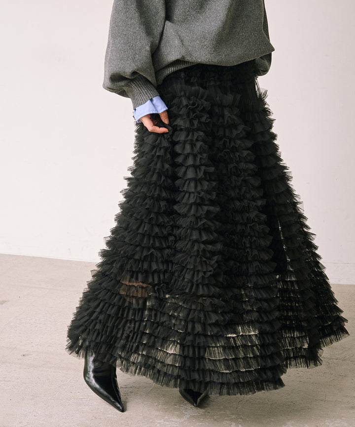 (eliuu)Verbena Pin Tulle Skirt