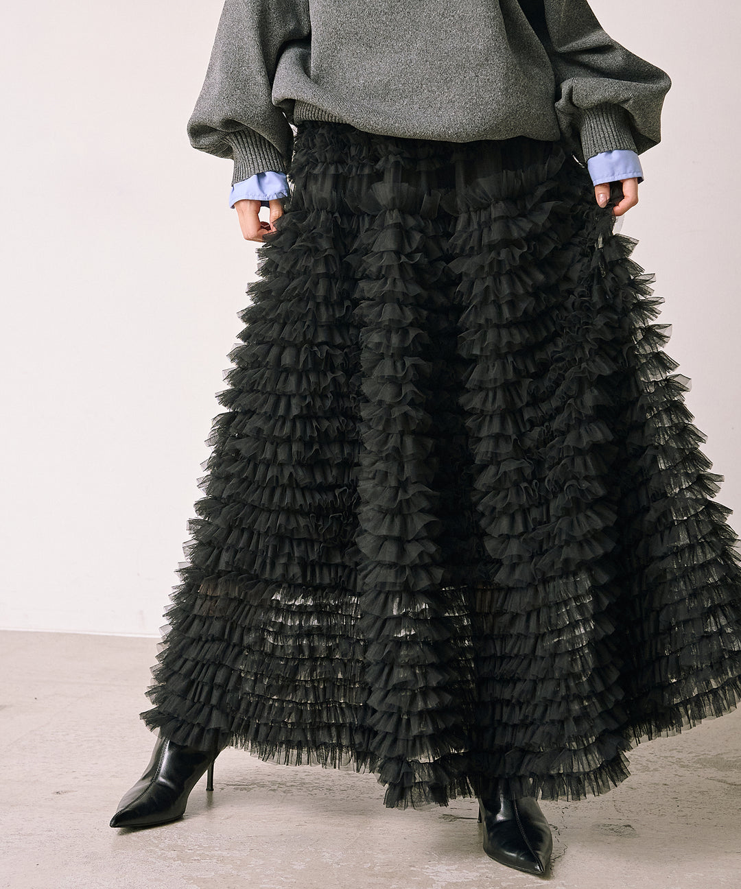 (eliuu)Verbena Pin Tulle Skirt