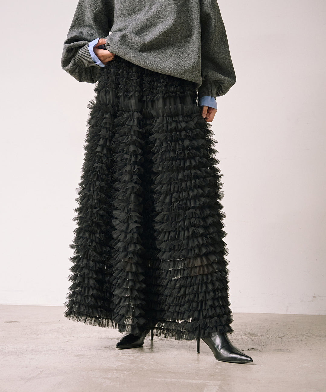 (eliuu)Verbena Pin Tulle Skirt