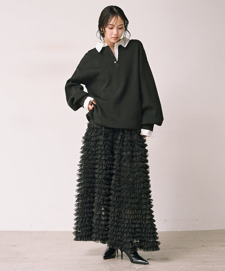 (eliuu)Verbena Pin Tulle Skirt